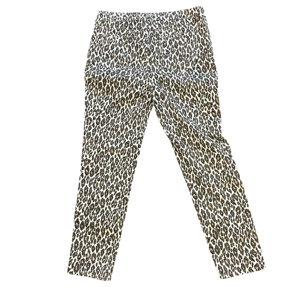 Chico's Leopard Print Jeans So Slimming Girlfriend Slim Leg Ankle, Women’s 8 - Picture 7 of 7
